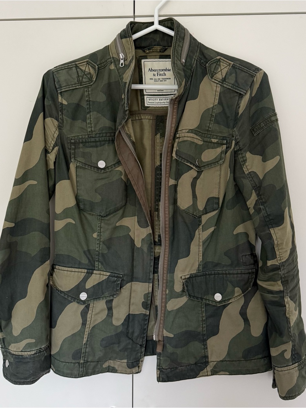 Abercrombie & Fitch Women's Camouflage Utility Jacket - Olive Green